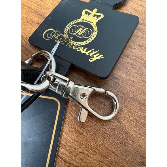 Y2K NEW Fabulosity Black Silver Chain Link Belt Faux Leather Crown S/M Goth - Picture 4 of 6